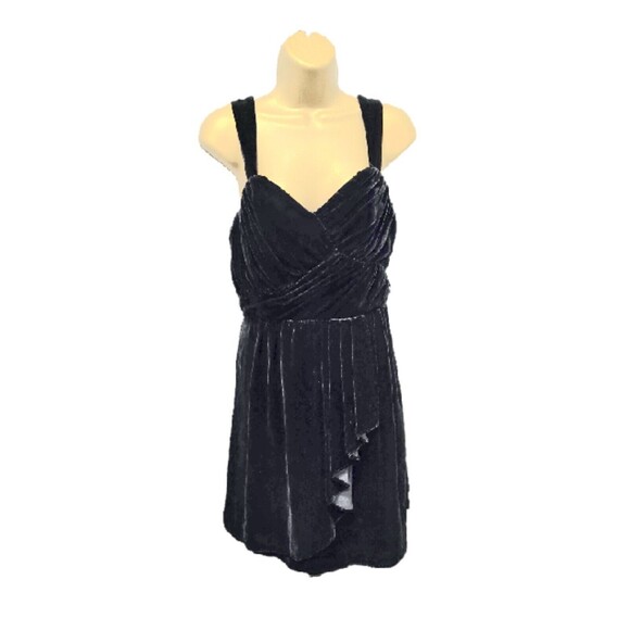 Express Dresses & Skirts - Express Silk Velvet Cocktail Party Dress 6 Black Babydoll Whimsigoth Drape Wrap